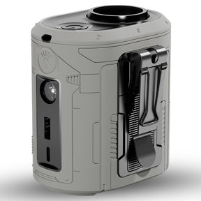 Techsuit Premium Portable Mini Fan (Z14), with Power Bank, Rechargeable, 5 Wind Speeds, Belt Buckle, 5000mAh, Gri