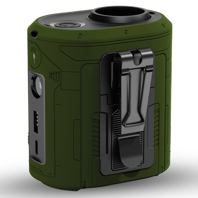 Techsuit Premium Portable Mini Fan (Z14), with Power Bank, Rechargeable, 5 Wind Speeds, Belt Buckle, 5000mAh, Verde