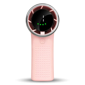 Techsuit Premium Mini Hand Fan (A8), with LED Digital Display, USB-C Rechargeable, 5 Wind Speeds, 3600mAh, Roz