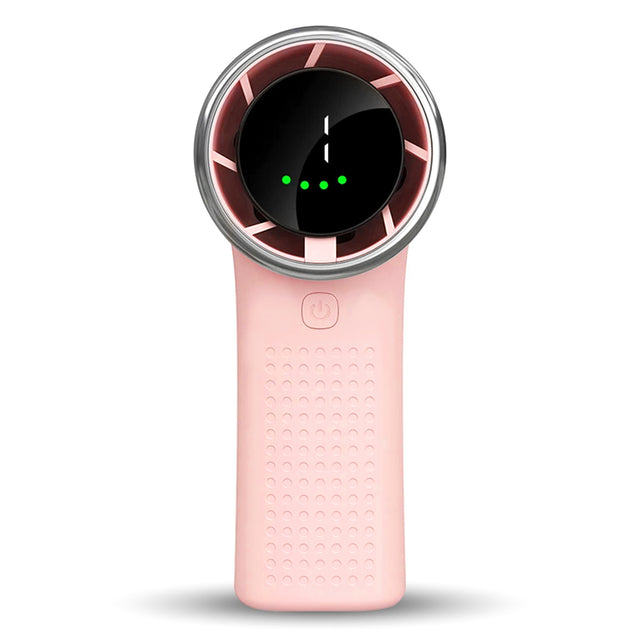 Techsuit Premium Mini Hand Fan (A8), with LED Digital Display, USB-C Rechargeable, 5 Wind Speeds, 3600mAh, Roz
