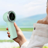 Techsuit Premium Mini Hand Fan (A8), with LED Digital Display, USB-C Rechargeable, 5 Wind Speeds, 3600mAh, Negru