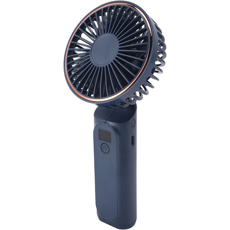 Techsuit Premium Mini Hand Fan (M12), with LED Digital Display, USB-C Rechargeable, 6 Wind Speeds, 5000mAh, Albastru