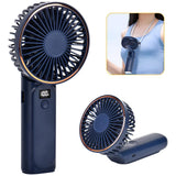 Techsuit Premium Mini Hand Fan (M12), with LED Digital Display, USB-C Rechargeable, 6 Wind Speeds, 5000mAh, Albastru