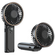 Techsuit Premium Mini Hand Fan (M12), with LED Digital Display, USB-C Rechargeable, 6 Wind Speeds, 5000mAh, Negru