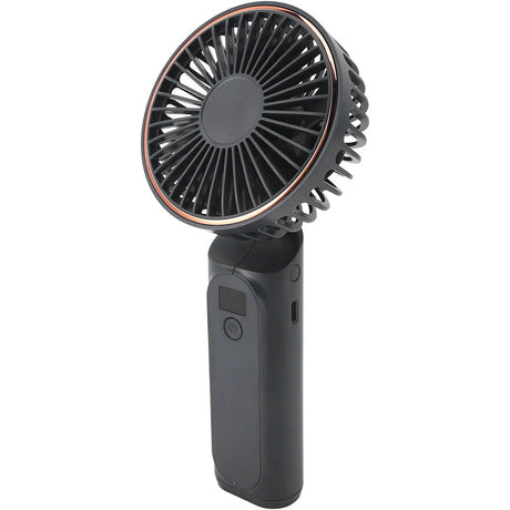 Techsuit Premium Mini Hand Fan (M12), with LED Digital Display, USB-C Rechargeable, 6 Wind Speeds, 5000mAh, Negru
