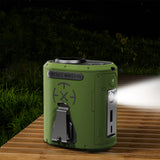 Techsuit Premium Portable Mini Fan (Z14), with Power Bank, Rechargeable, 5 Wind Speeds, Belt Buckle, 5000mAh, Verde