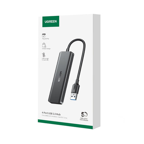 Hub/Dock Ugreen Docking Station CM219 (25851), USB3.0 Male to 4x USB-A, 5Gbps, Indicator Light, 0.15m, Negru