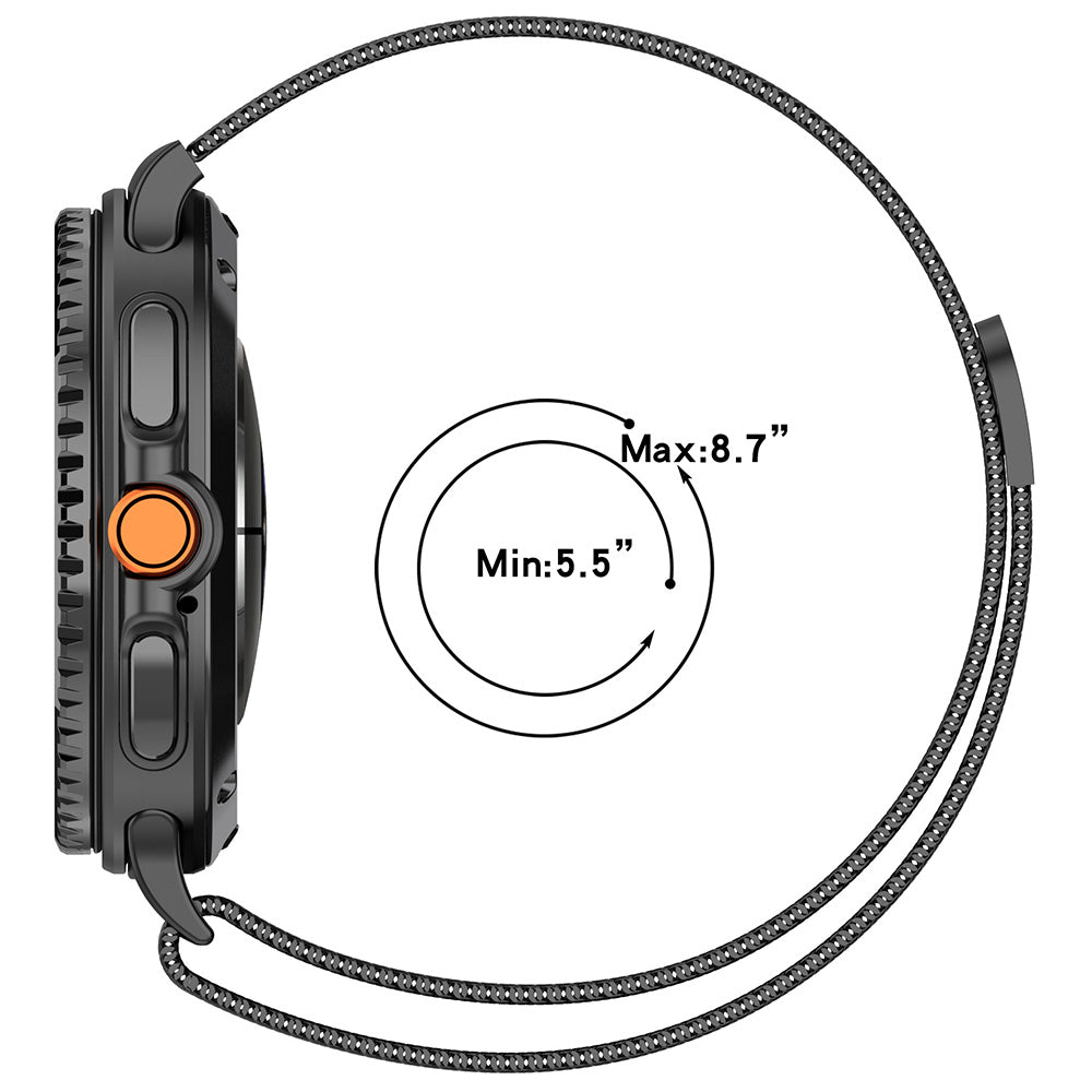 Curea smartwatch Techsuit Watchband (W009) compatibil cu Samsung Galaxy Watch8 40mm/Watch8 44mm/Watch8 Classic, Titanium Natural