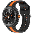 Curea smartwatch Techsuit Watchband (W078) compatibil cu Samsung Galaxy Watch8 40mm/Watch8 44mm/Watch8 Classic, Negru / Orange