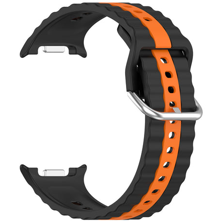 Curea smartwatch Techsuit Watchband (W078) compatibil cu Samsung Galaxy Watch8 40mm/Watch8 44mm/Watch8 Classic, Negru / Orange