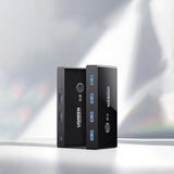 Hub/Dock Ugreen Docking Station Sharing Switch Box US216 (30768), 4x USB-A, 2x USB Cable, Plug & Play, LED, 5Gb/s, 1.5m, Negru