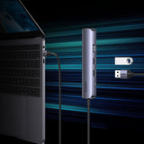 Hub/Dock Ugreen Docking Station CM418 (10919), Type-C to 2x USB3.0, HDMI 4K@60Hz, RJ45 Gigabit, Type-C PD100W, 5Gbps, Gri