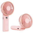 Techsuit Premium Mini Hand Fan (M12), with LED Digital Display, USB-C Rechargeable, 6 Wind Speeds, 5000mAh, Roz
