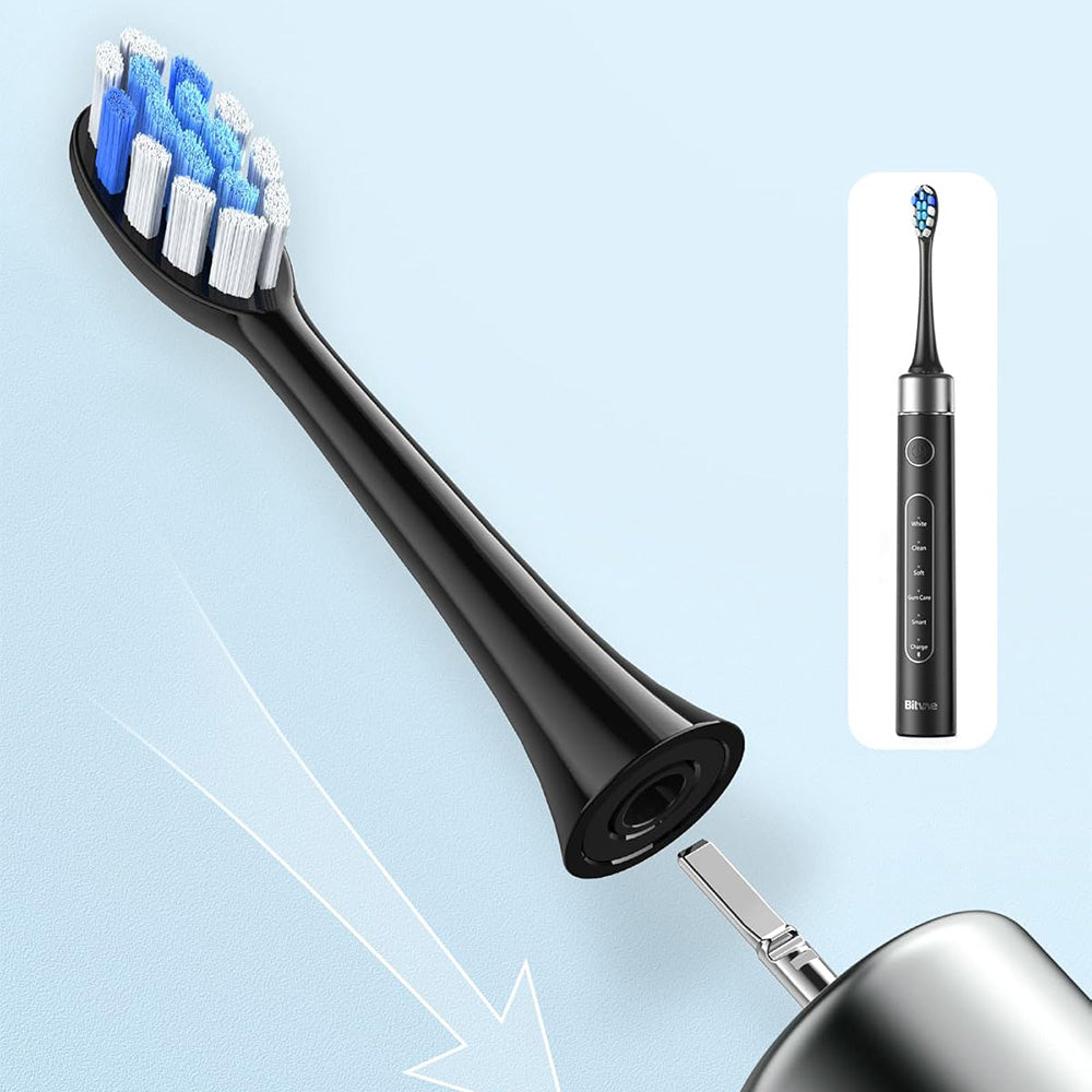 Bitvae Toothbrush Heads (GCS2), For Bitvae BVS2, x4, Negru