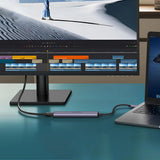 Hub/Dock Ugreen Docking Station CM478 (15495), Type-C to USB3.0, 2x USB2.0, HDMI 4K@30Hz, Type-C PD100W, 5Gbps, Ultra-Thin, Gri