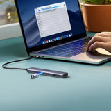 Hub/Dock Ugreen Docking Station CM478 (15495), Type-C to USB3.0, 2x USB2.0, HDMI 4K@30Hz, Type-C PD100W, 5Gbps, Ultra-Thin, Gri