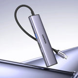 Hub/Dock Ugreen Docking Station CM478 (15495), Type-C to USB3.0, 2x USB2.0, HDMI 4K@30Hz, Type-C PD100W, 5Gbps, Ultra-Thin, Gri
