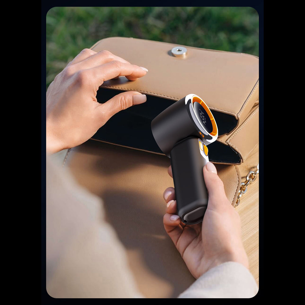 Techsuit Premium Portable Mini Fan (Z11), with LED Digital Display, USB-C Rechargeable, 100 Wind Speeds, Alb
