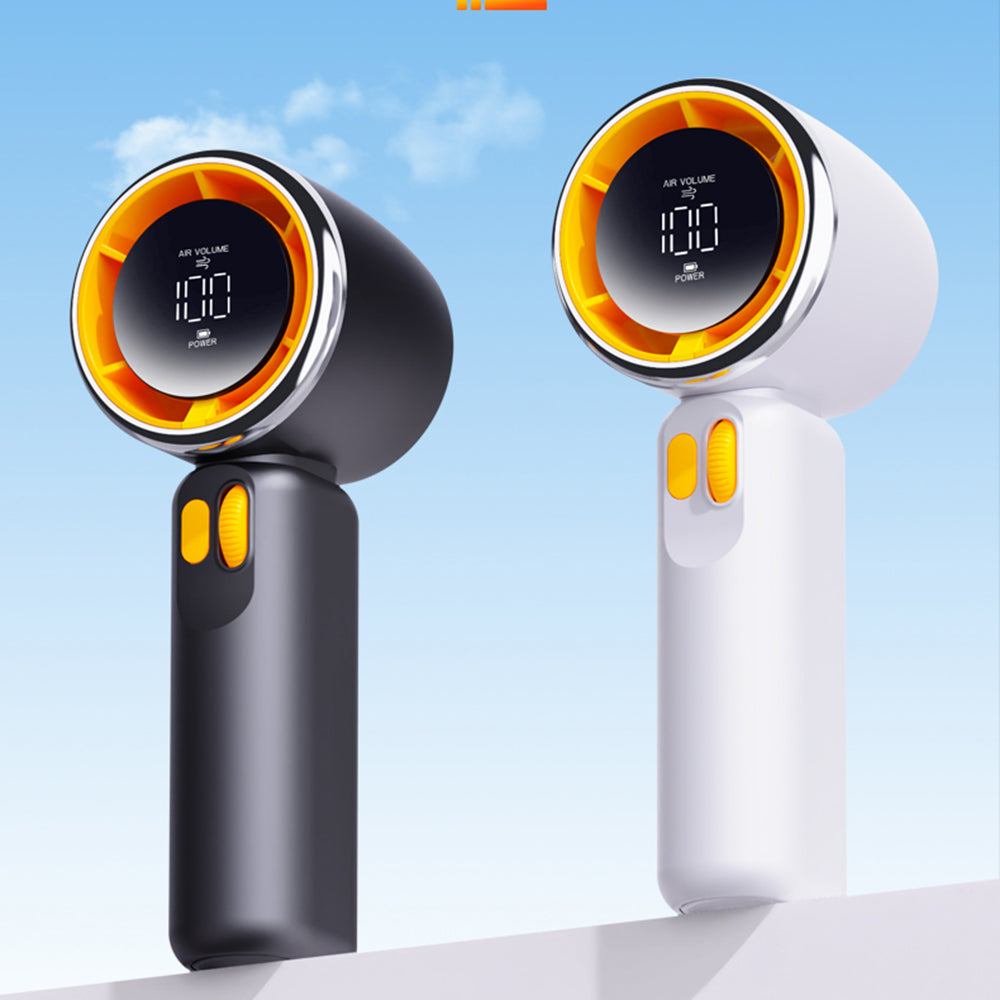 Techsuit Premium Portable Mini Fan (Z11), with LED Digital Display, USB-C Rechargeable, 100 Wind Speeds, Alb