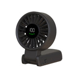 Techsuit Premium Mini Hand Fan (A10), with LED Digital Display, USB-C Rechargeable, 100 Wind Speeds, 5400RPM, Negru
