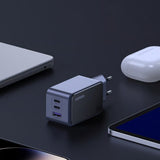 Incarcator Ugreen Nexode Air S X553 (35042), GaN, Fast Charge, USB, 2x Type-C, 65W, 3A, QC4.0+, PD3.0, Gri