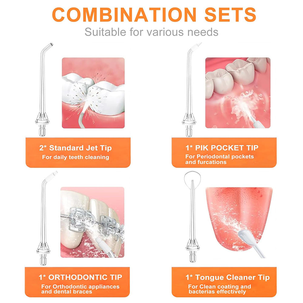 Bitvae Waterflosser Replacements, Multifunctional, for Waterflosser C2/F30/205, x4, Alb