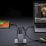 Incarcator Ugreen Nexode Pro X755 (25871), GaN, Fast Charging, USB, 2x Type-C, 65W, 3A, PD3.0, QC4.0, with Cable, Gri