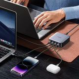 Incarcator Ugreen Charging Station Nexode CD328 (90928), with Cable, USB, 3x Type-C, GaN II, 4in1, Fast Charging, 100W, 2m, Gri