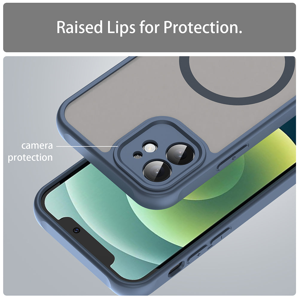 Husa de protectie Techsuit HaloFrost II MagSafe compatibil cu iPhone 12, Bleumarin