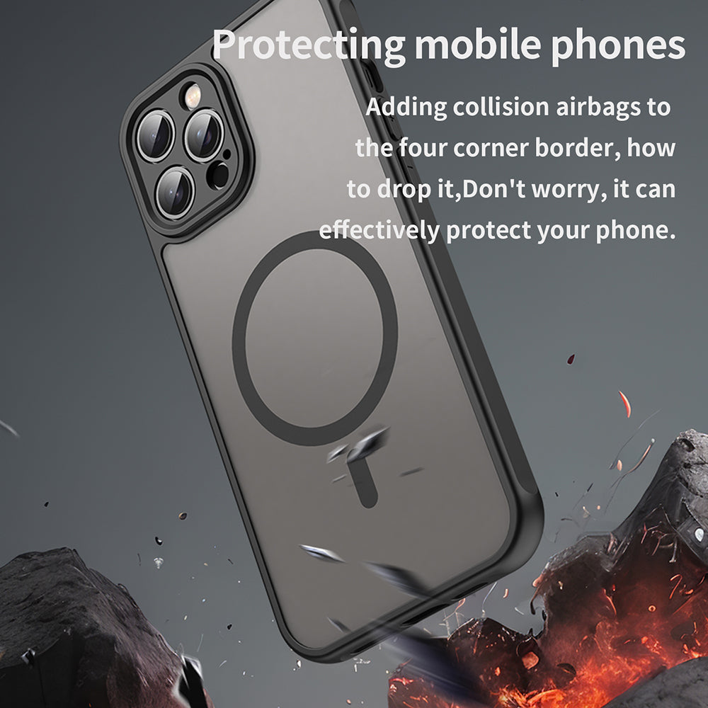 Husa de protectie Techsuit HaloFrost II MagSafe compatibil cu iPhone 12 Pro Max, Negru