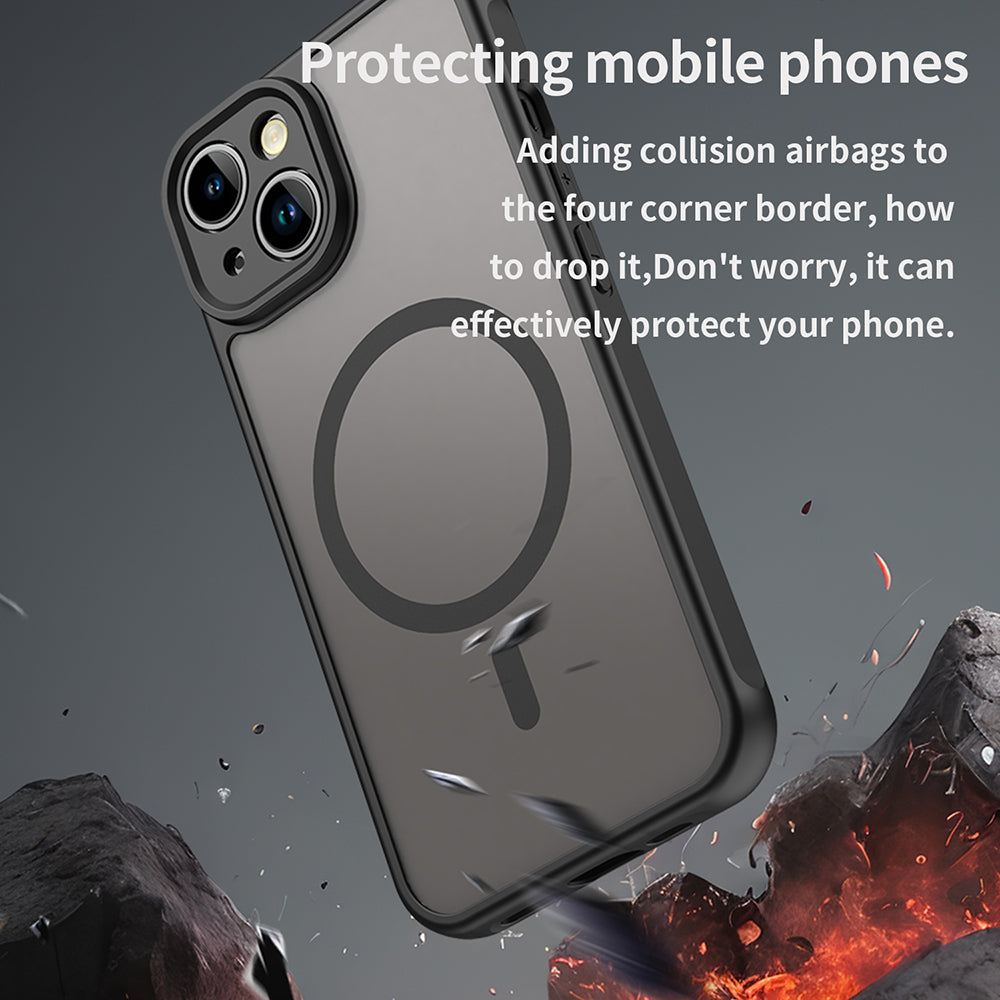 Husa de protectie Techsuit HaloFrost II MagSafe compatibil cu iPhone 13, Negru