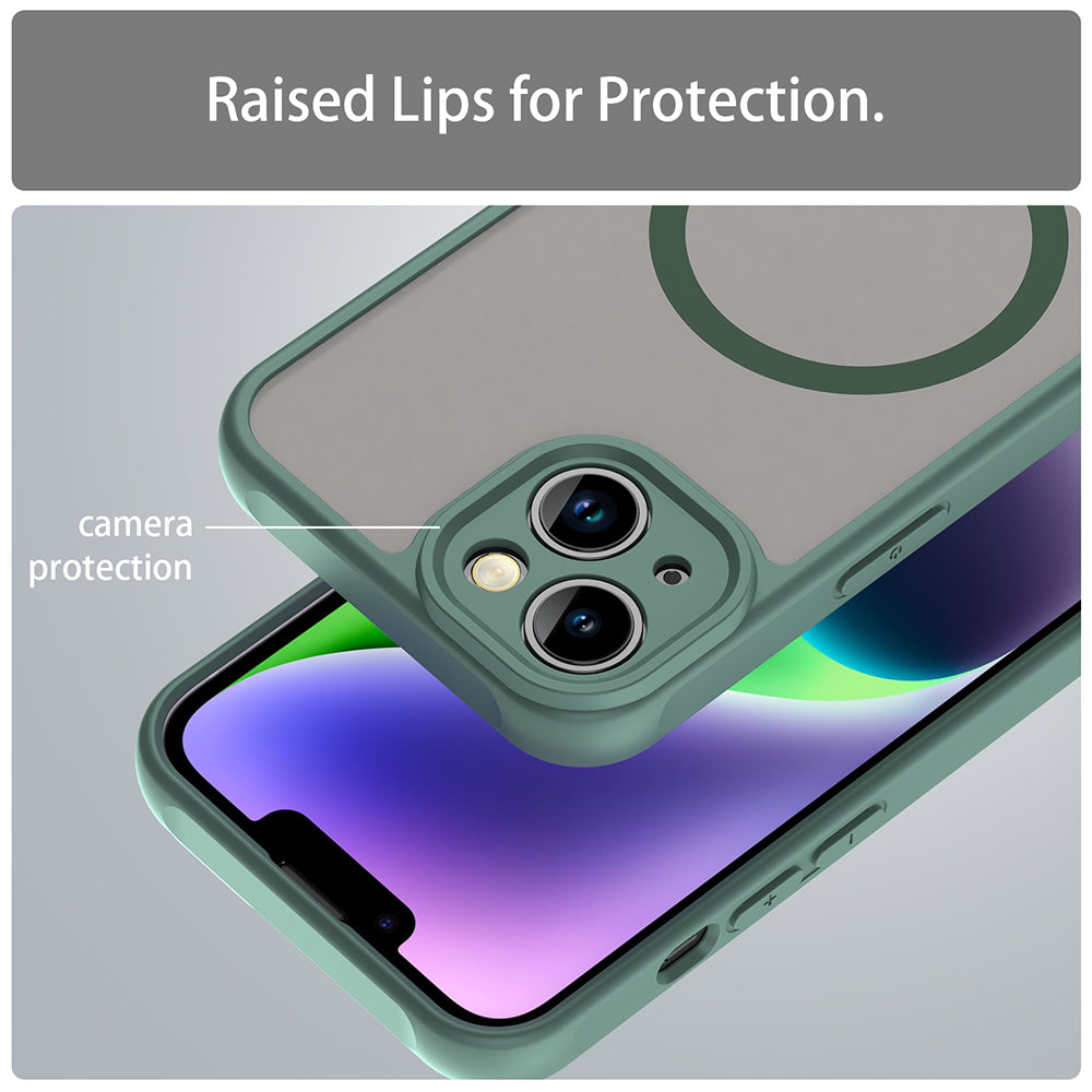 Husa de protectie Techsuit HaloFrost II MagSafe compatibil cu iPhone 13, Verde