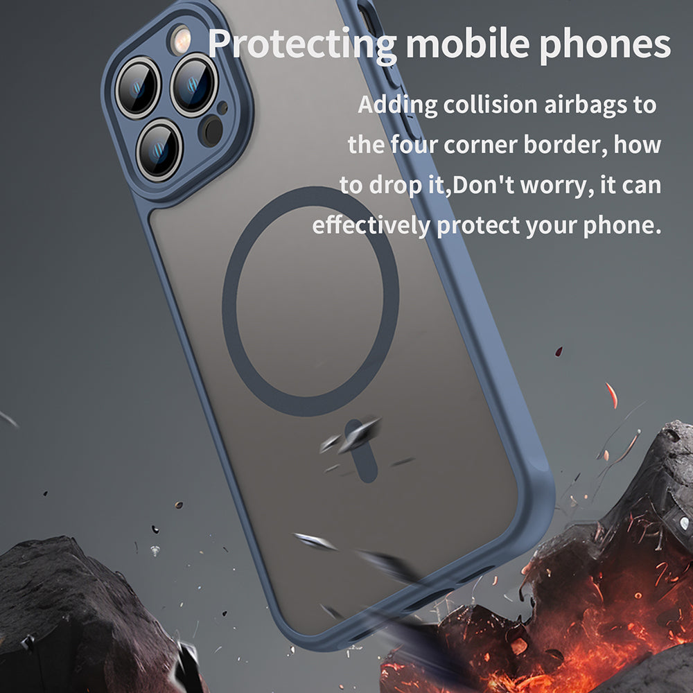 Husa de protectie Techsuit HaloFrost II MagSafe compatibil cu iPhone 13 Pro, Bleumarin