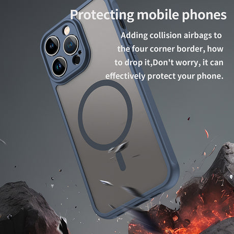Husa de protectie Techsuit HaloFrost II MagSafe compatibil cu iPhone 14 Pro, Bleumarin