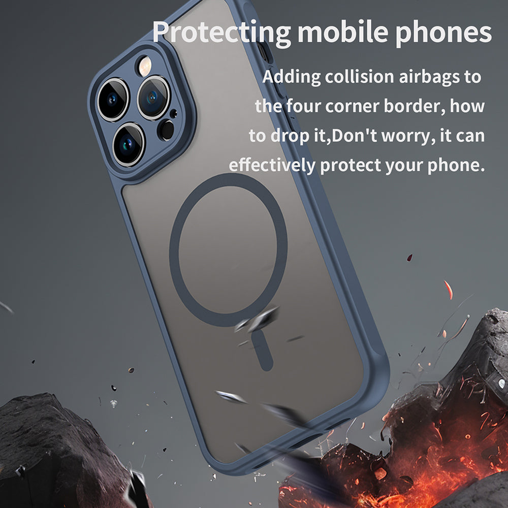 Husa de protectie Techsuit HaloFrost II MagSafe compatibil cu iPhone 14 Pro Max, Bleumarin