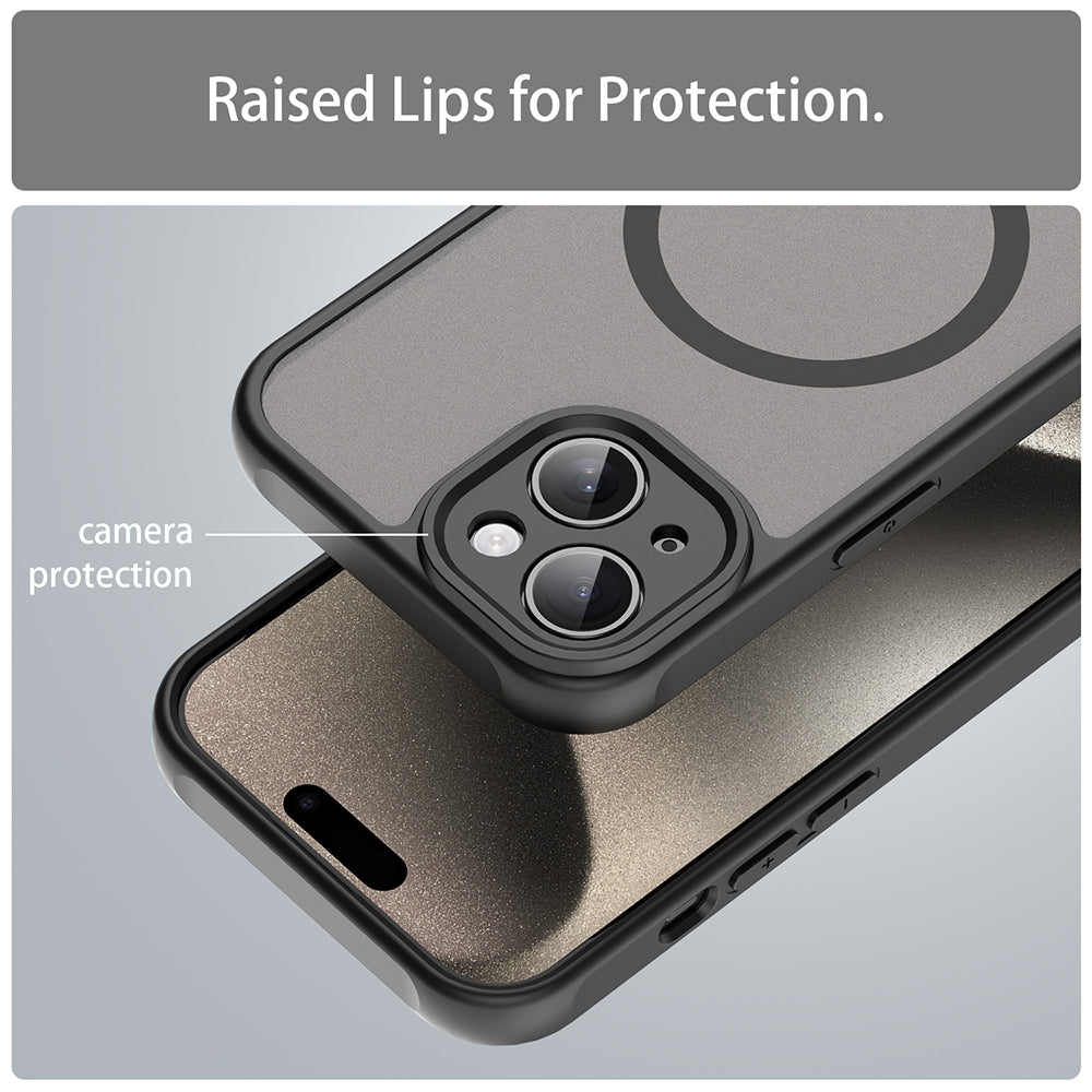 Husa de protectie Techsuit HaloFrost II MagSafe compatibil cu iPhone 15, Negru