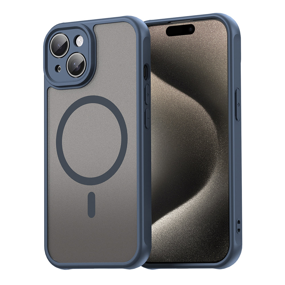 Husa de protectie Techsuit HaloFrost II MagSafe compatibil cu iPhone 15, Bleumarin
