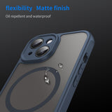 Husa de protectie Techsuit HaloFrost II MagSafe compatibil cu iPhone 15, Bleumarin