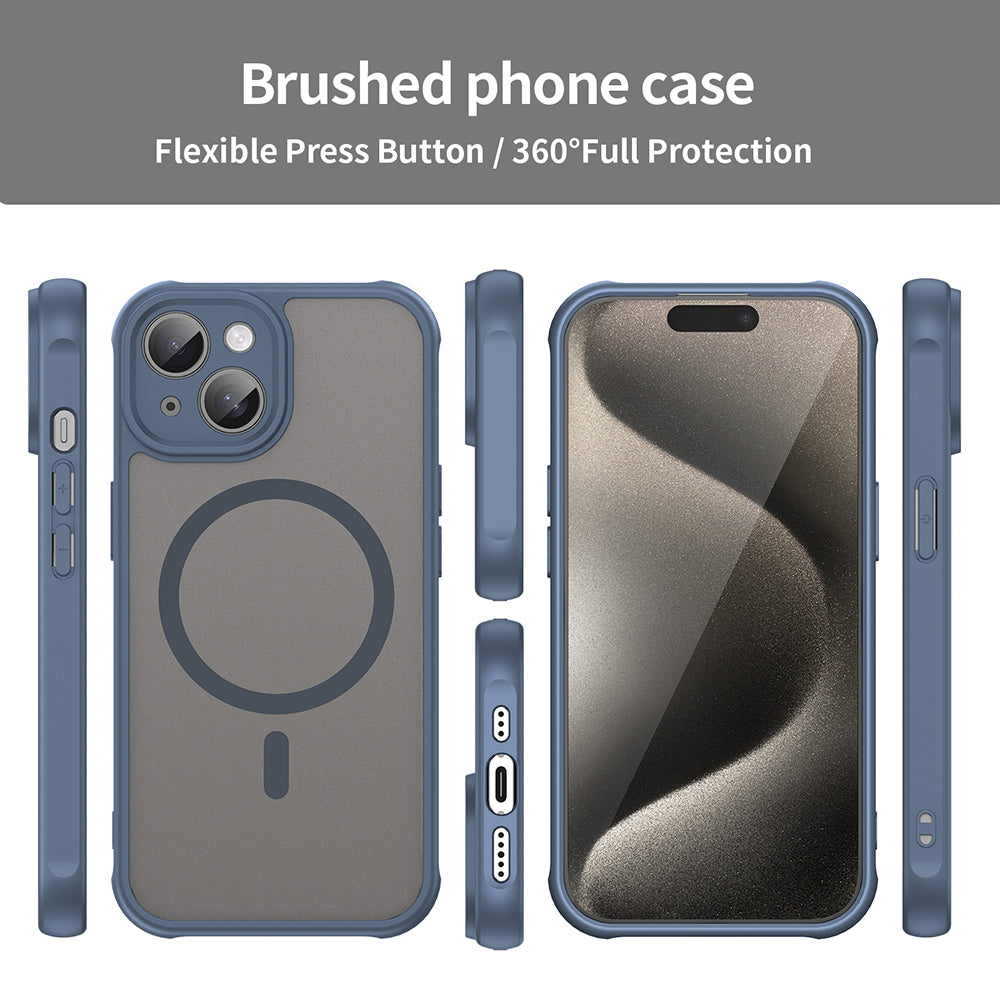 Husa de protectie Techsuit HaloFrost II MagSafe compatibil cu iPhone 15 Plus, Bleumarin