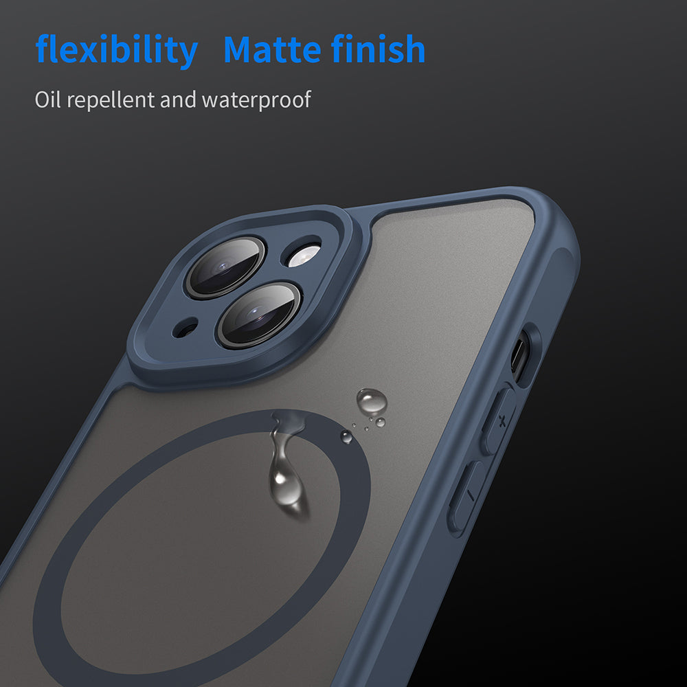 Husa de protectie Techsuit HaloFrost II MagSafe compatibil cu iPhone 15 Plus, Bleumarin