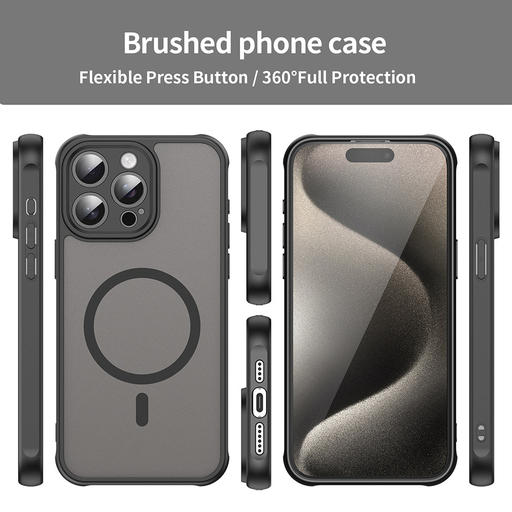 Husa de protectie Techsuit HaloFrost II MagSafe compatibil cu iPhone 15 Pro Max, Negru