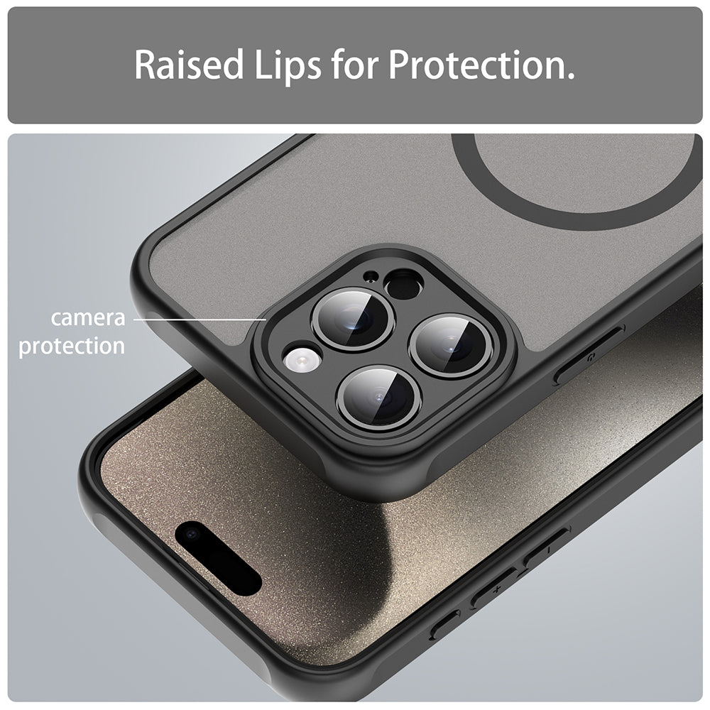 Husa de protectie Techsuit HaloFrost II MagSafe compatibil cu iPhone 15 Pro Max, Negru