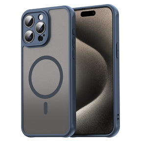 Husa de protectie Techsuit HaloFrost II MagSafe compatibil cu iPhone 15 Pro Max, Bleumarin
