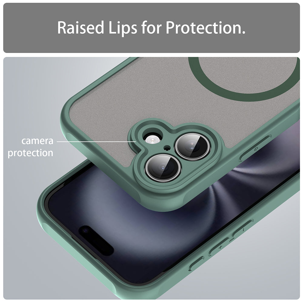 Husa de protectie Techsuit HaloFrost II MagSafe compatibil cu iPhone 16, Verde