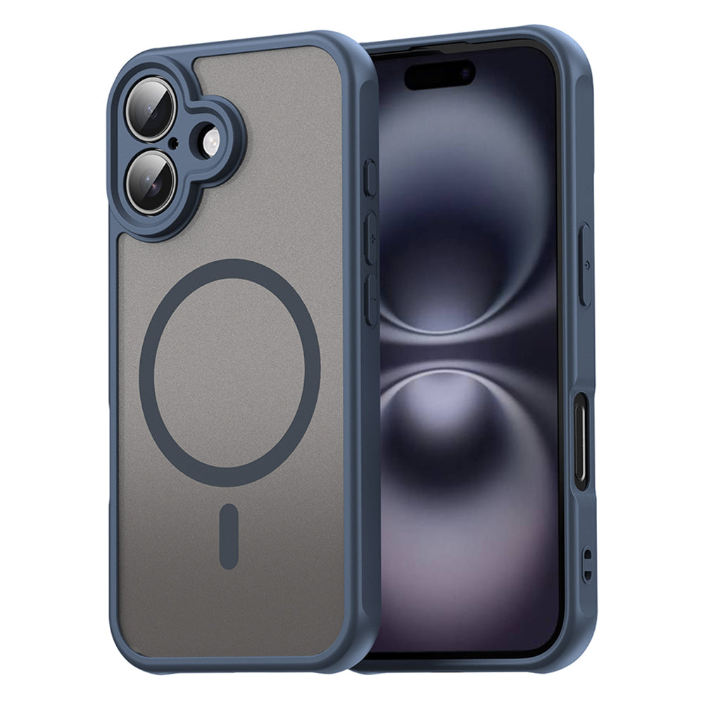 Husa de protectie Techsuit HaloFrost II MagSafe compatibil cu iPhone 16, Bleumarin
