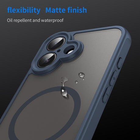 Husa de protectie Techsuit HaloFrost II MagSafe compatibil cu iPhone 16, Bleumarin