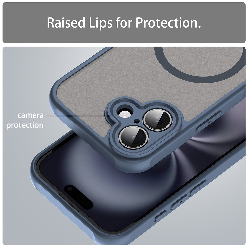 Husa de protectie Techsuit HaloFrost II MagSafe compatibil cu iPhone 16 Plus, Bleumarin