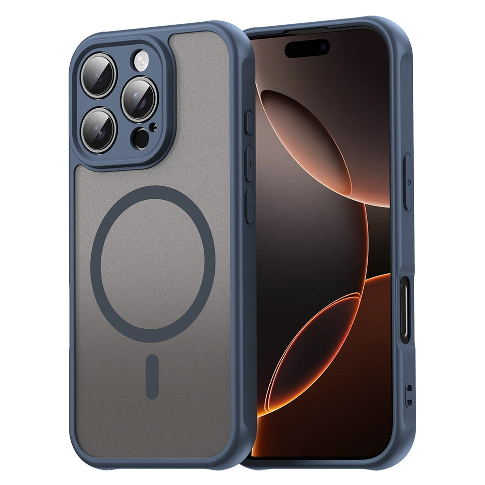 Husa de protectie Techsuit HaloFrost II MagSafe compatibil cu iPhone 16 Pro, Bleumarin