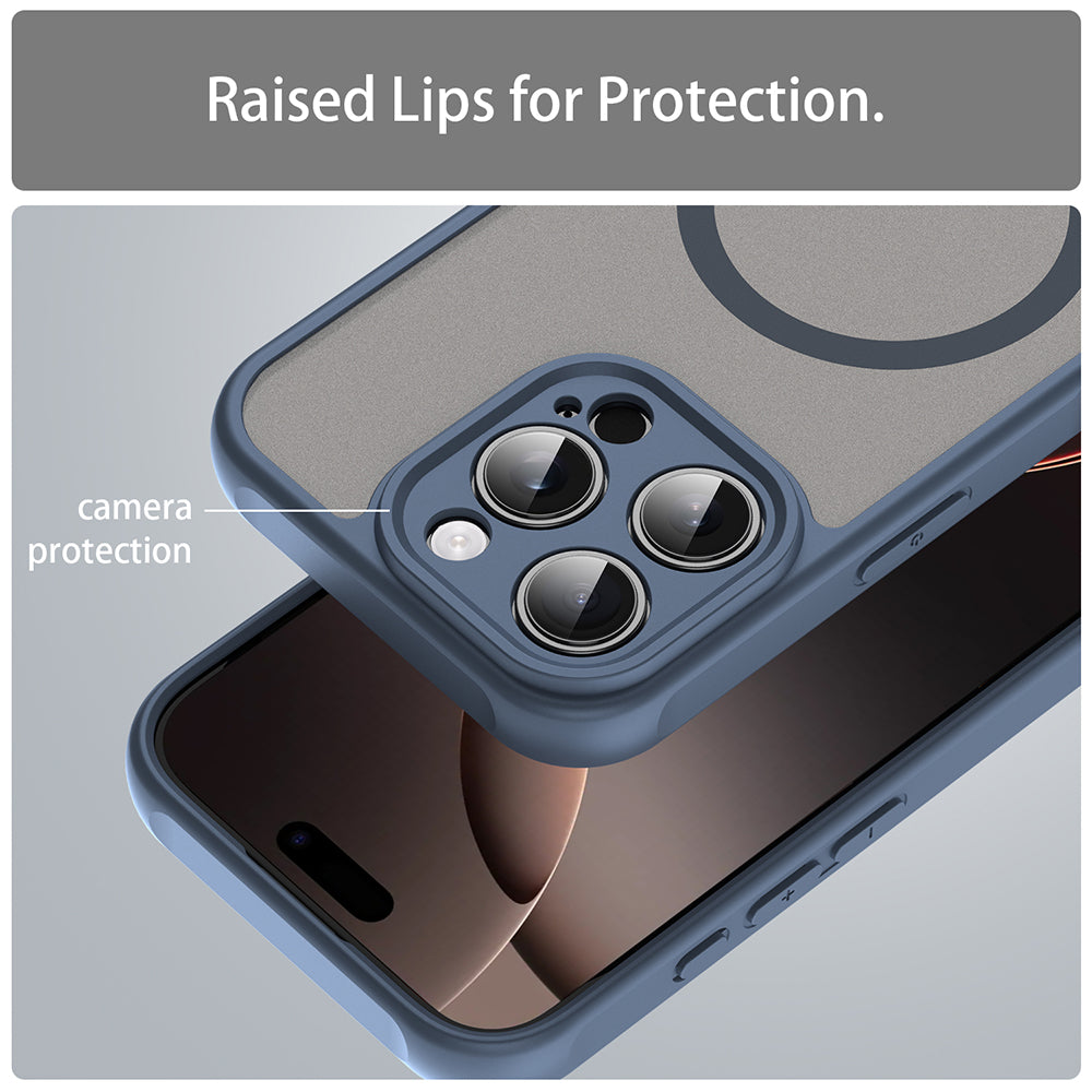 Husa de protectie Techsuit HaloFrost II MagSafe compatibil cu iPhone 16 Pro, Bleumarin