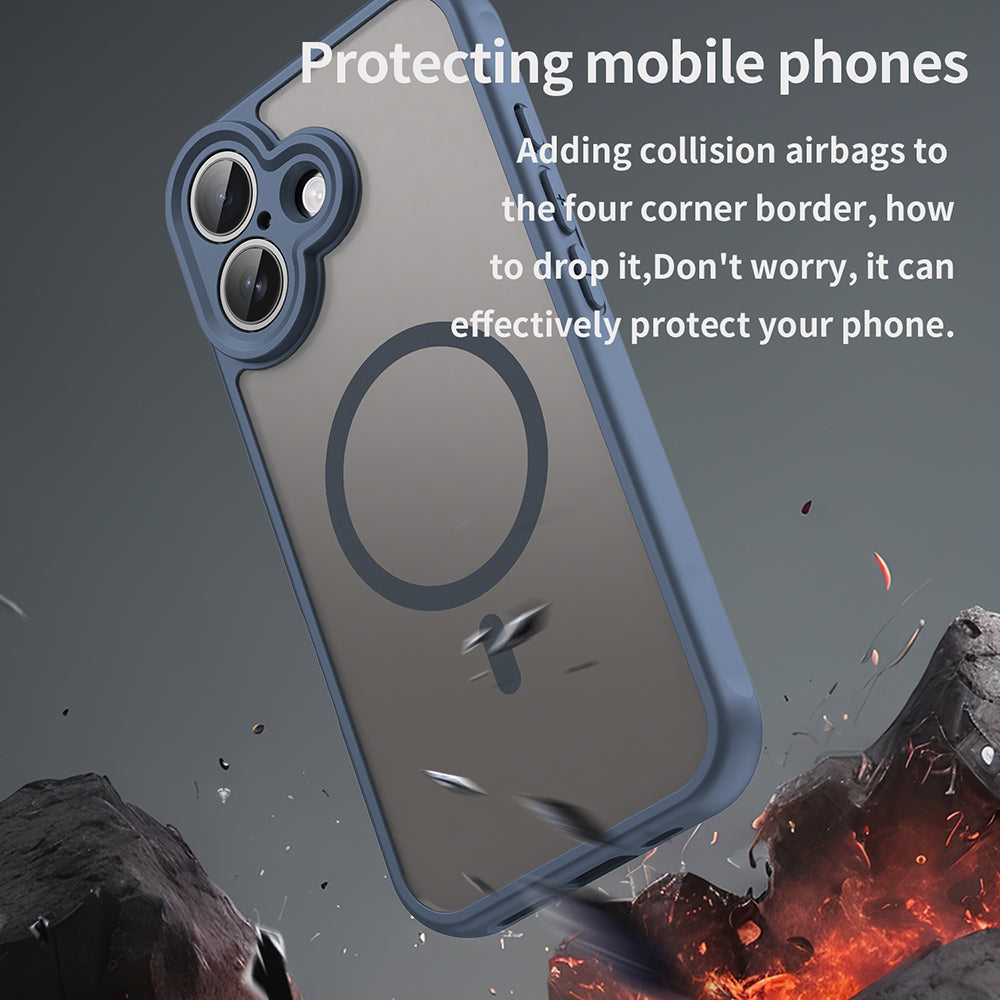 Husa de protectie Techsuit HaloFrost II MagSafe compatibil cu iPhone 17, Bleumarin
